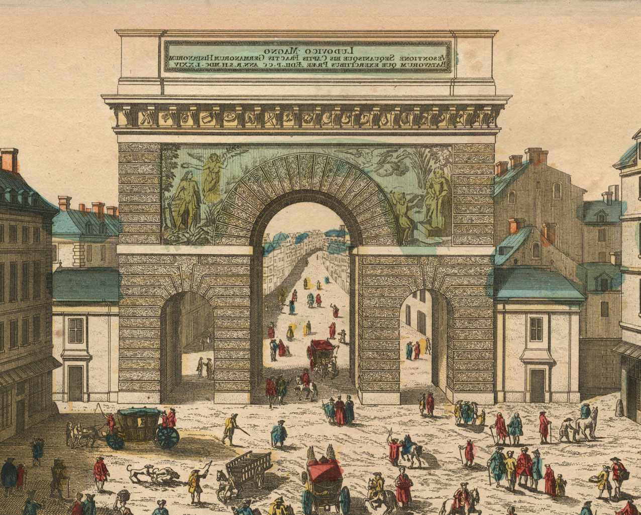 Vue d optique Zograscope 18e Paris Porte St Martin Basset Franche